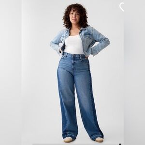 EUC Gap High Rise Stride Wide-Leg Jeans medium indigo Size 35/20
